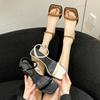 Летняя юбка туфли-феи с открытым носком носить новые туфли на высоком каблуке с пряжкой в одно слово темпераментные сандалии женская формула голова 2025