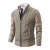 Men's Casual Cardigan Stand Collar Sweater Jacket Warm Slim Fit Sweater
