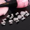 10 шт. 3D прозрачный сплав со стразами галстук-бабочка для дизайна ногтей ломтики шпильки DIY украшения маникюрный аксессуар