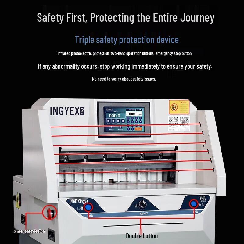 INGYE Automatic Programmable Hydraulic Paper Cutter CN plug (adapter included)