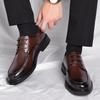 Luxury Brand Oxford Shoes Men's Brown Business Formal Lace Up Designer Casual Shoes High-quality Leather Classic Wedding Shoes