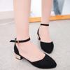 Fashion Flat Shoes Pointed Toe Casual Ankle Strap Buckle Comfortable Ballet Plus Size Shoes Women Shallow Flat Leather Shoes Hjm7