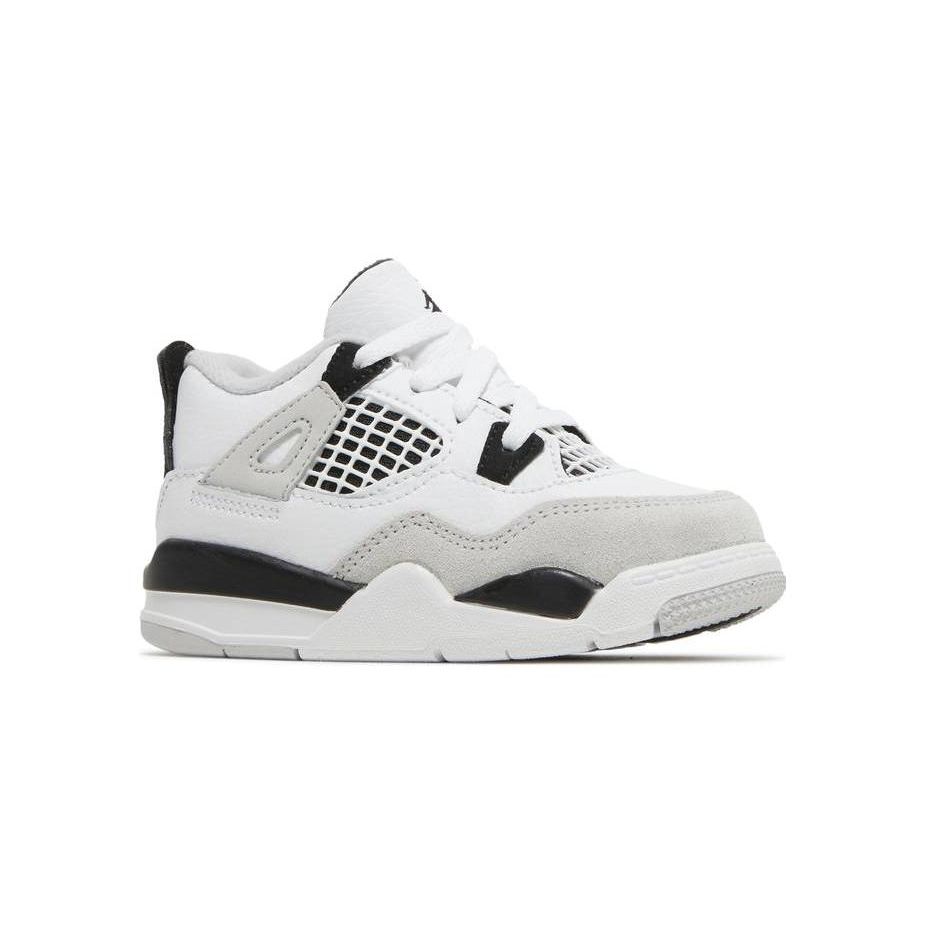 Детские кроссовки Air Jordan 4 Retro TD в стиле милитари, черные, белые, нейтрально-серые, BQ7670-111
