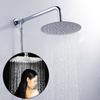 Chrome Shower Head Stainless Steel Silver Ease of Use Long Lasting 8 Inch