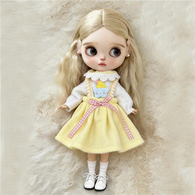 Для кук Blythe Платье Принцессы Кружевное Звездное Небо Одежда Мультяшная Разноцветная Юбка-Торт Одежда Ob24 Ob22 1/6 Аксессуары
