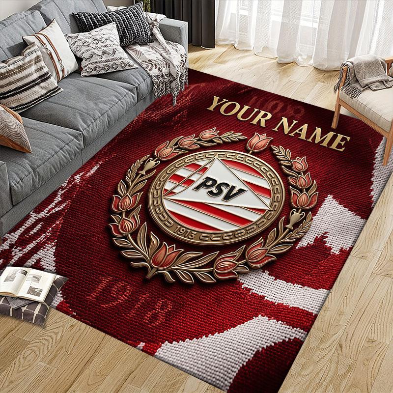 Custom Name,PSV Home Sofa Decoration for Living Room & Bedroom, Non‑Slip Play Flannel Floor Mat for Game Room