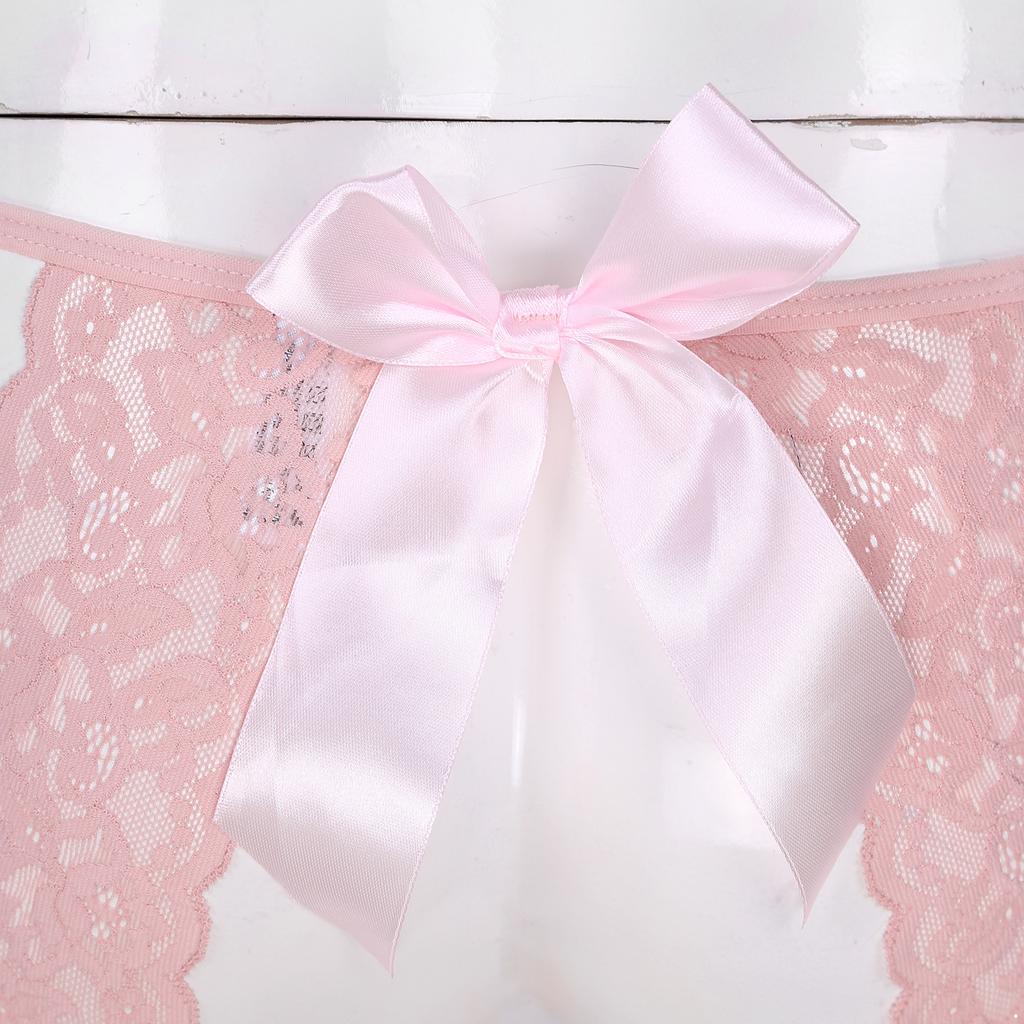 Мужские прозрачные кружевные стринги с завязками на спине, стринги без выреза с бантом, подарок на медовый месяц