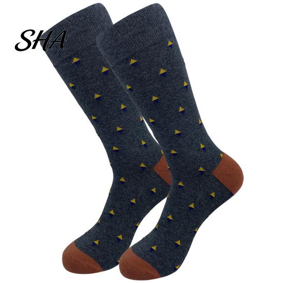 Anti Odor Thermal Cotton Dress Socks Men Argyle Crew Socks, Plus Size, Colorful Striped Fashionable Streetwear Thickened Autumn Winter for Cold