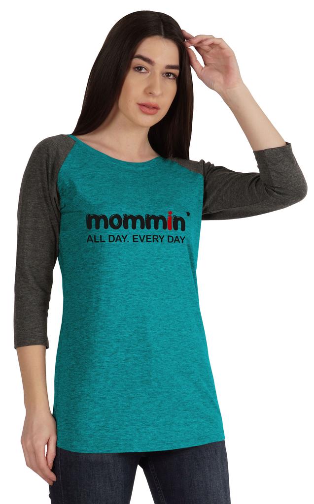 Inkmeso Футболка Mommin All Day Every Day Футболка с рисунком Mom Life Летняя футболка