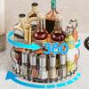 Luxury Rotating Storage Organizer Transparent Spice Turntable Kitchen Countertop Accessory Multifunctional Desktop Tray for Living Room Home Decor