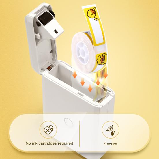 Мини-принтер этикеток Портативный Bluetooth-совместимый Бесплатное редактирование изображения Вставка не требует чернил Перезаряжаемый Совместимость с iOS для Android