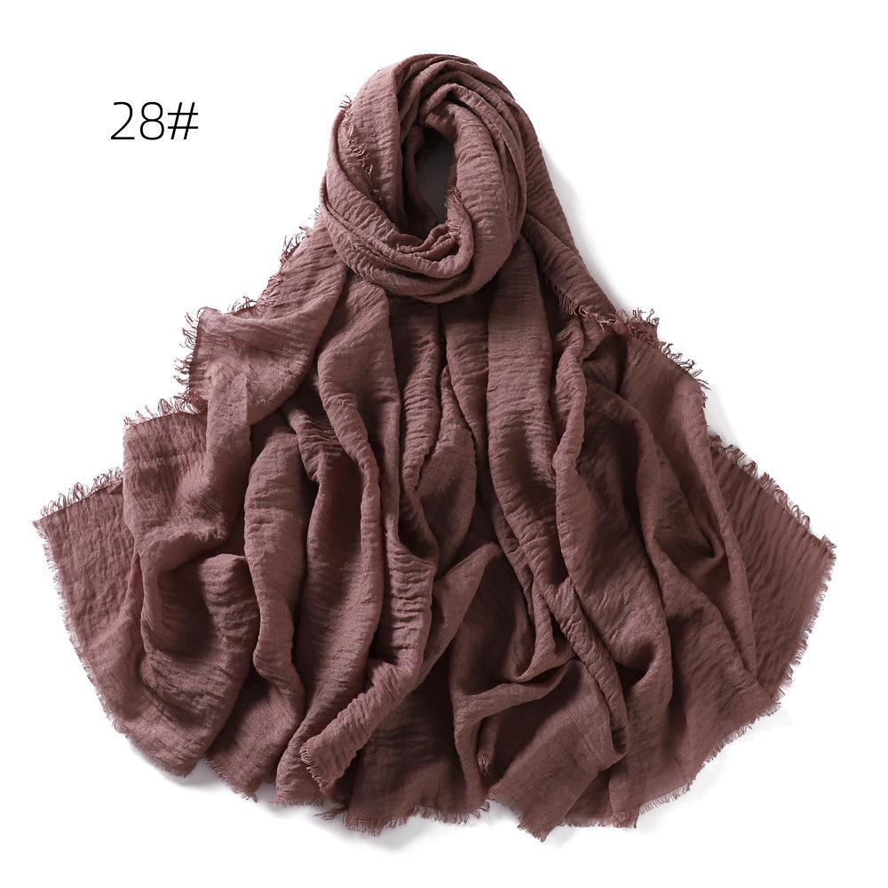 High-Quality Cotton Linen Gauze Scarf: Breathable, Encrypted Sunscreen, Four-Circle Fringe Shawl, Women's Malay Head Scarf