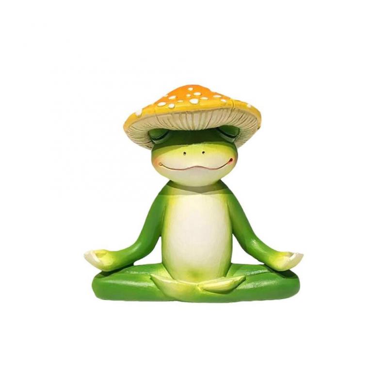 Cute meditation and sitting posture decorative small statue, home garden yard decorative ornament