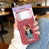 Модный розовый полосатый дизайн Чехол для телефона для IPhone 17 16 15 14 13 12 11 Pro Max Plus 17Air Роскошный Забавный Мультяшный Медведь IMD Чехол