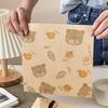 50Pcs 18cm/22cm Cartoon Bear Print Waterproof Heat-Resistant Sandwich Packing Paper Disposable Square Sandwich Coated Wrapping Paper Kitchen Gadgets