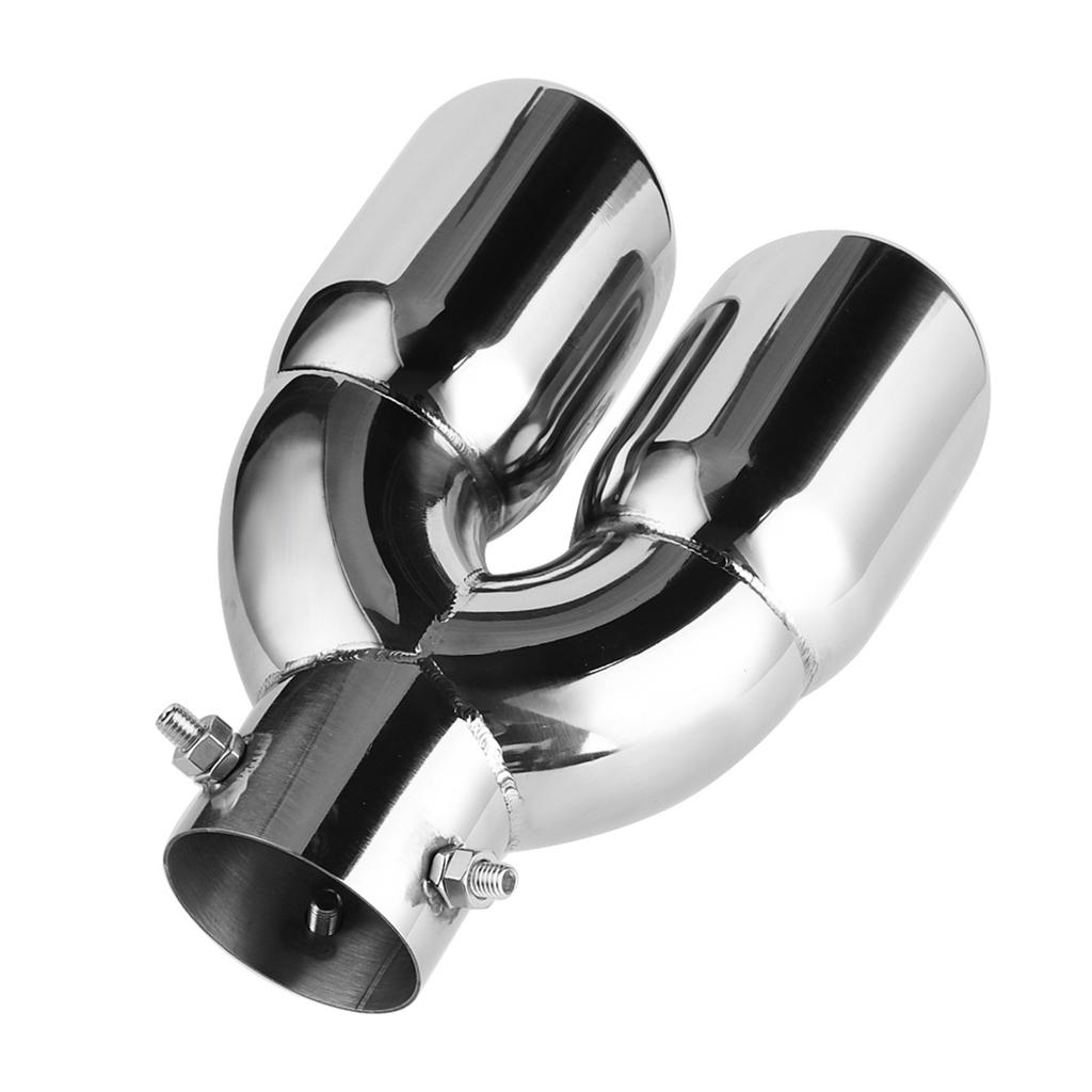 Car Dual Exhaust Tail Pipes 201 Stainless Steel Muffler Tips 63?76?220