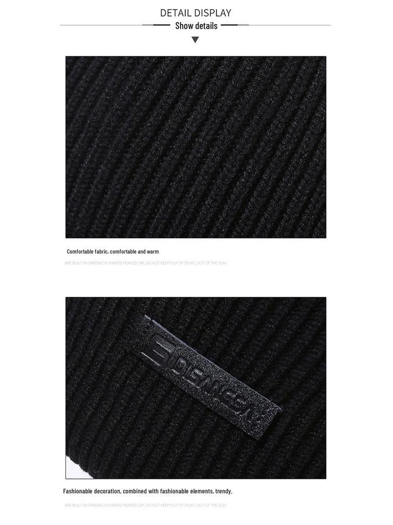 Dizangsa Мужской осенне-зимний шарф-манишка - Маленькое лицо, защита от холода, тепло и защита ушей, вязаная шапка.