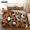Luxury Leopard Print Bedding Sets Duvet Cover Twin Full Queen King Size Bed Soft Polyester Bedclothes for Kids Girls Women Gift