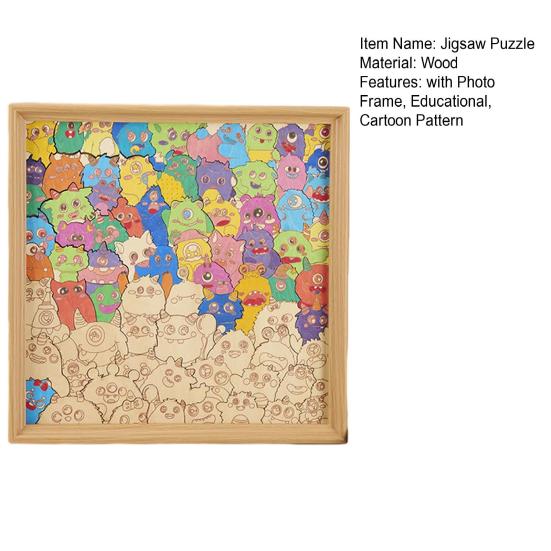 Деревянный набор раскраски-пазла с фоторамкой, маркерами, DIY для детей и взрослых, ручная роспись, мультяшный пазл, украшение