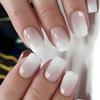 Средний квадратный пресс на ногтях, градиентные накладные ногти, полное покрытие накладных ногтей для женщин и девушек