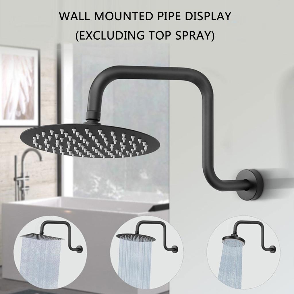 Upgrades Shower Head Extension Arm 13inch Gooseneck Riser with Flange High Rise Showerhead Extension Pipe for Bathroom