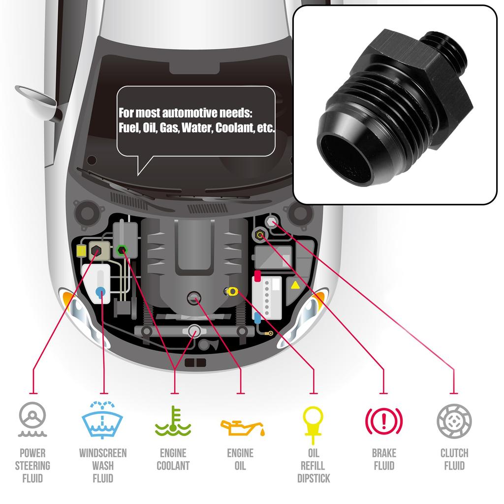 X AUTOHAUX 10AN Папа M12 x 1.5мм Папа Метрическая Резьба Фитинг Адаптер Раструбное Соединение