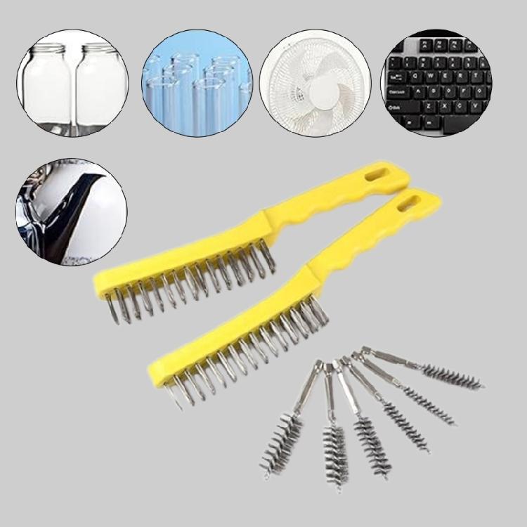 Steel Wire Brush 10Inch Hard Scratch Brushes With Hangable Handles For Workshop Home Use