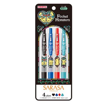 Ручка шариковая гелевая Showa Note Pokemon Sarasa Clip Набор B Паттерн 860728006 4 цвета