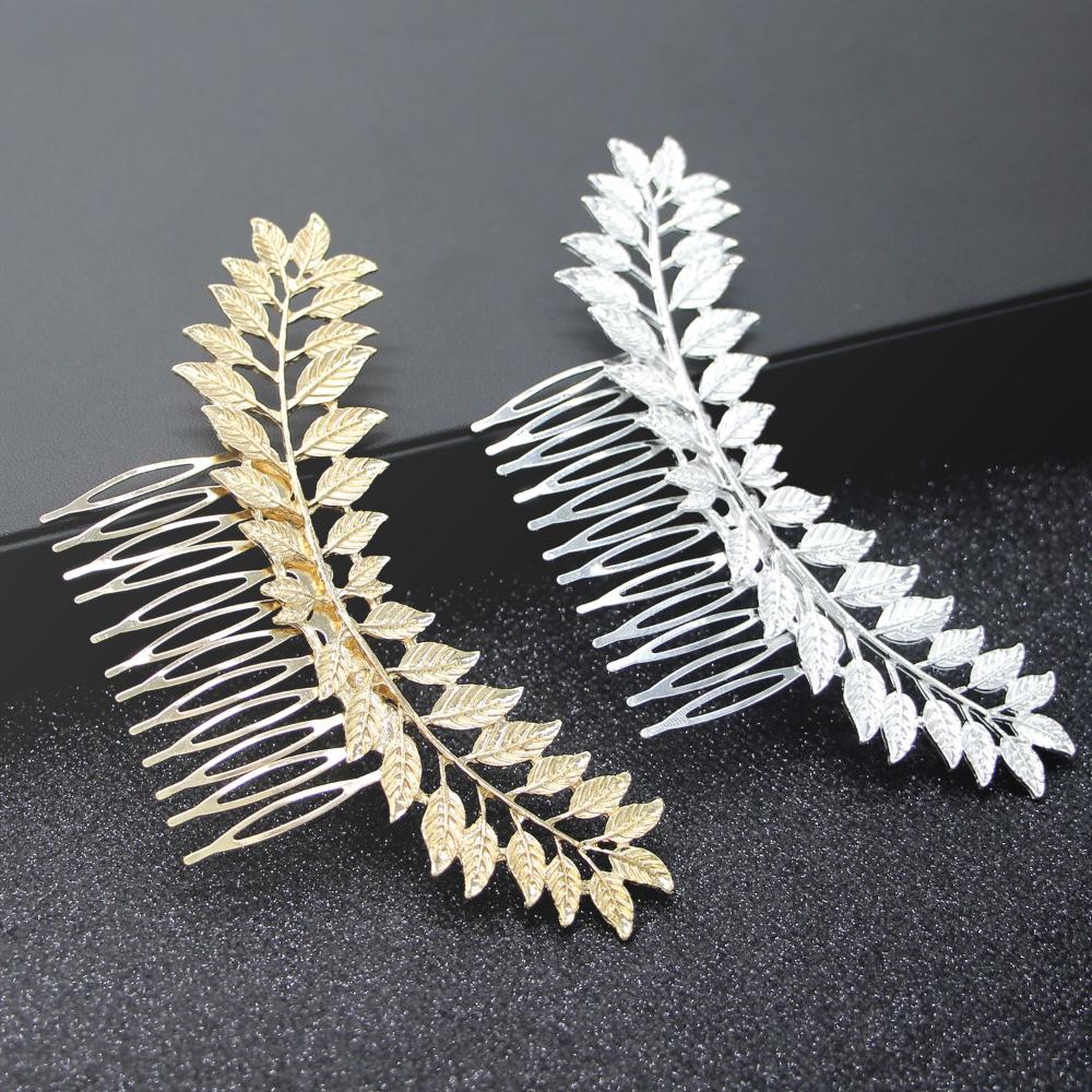 Модные украшения для волос Золото Серебро Свадебный гребень Свадебные аксессуары Женский головной убор Металлический лист