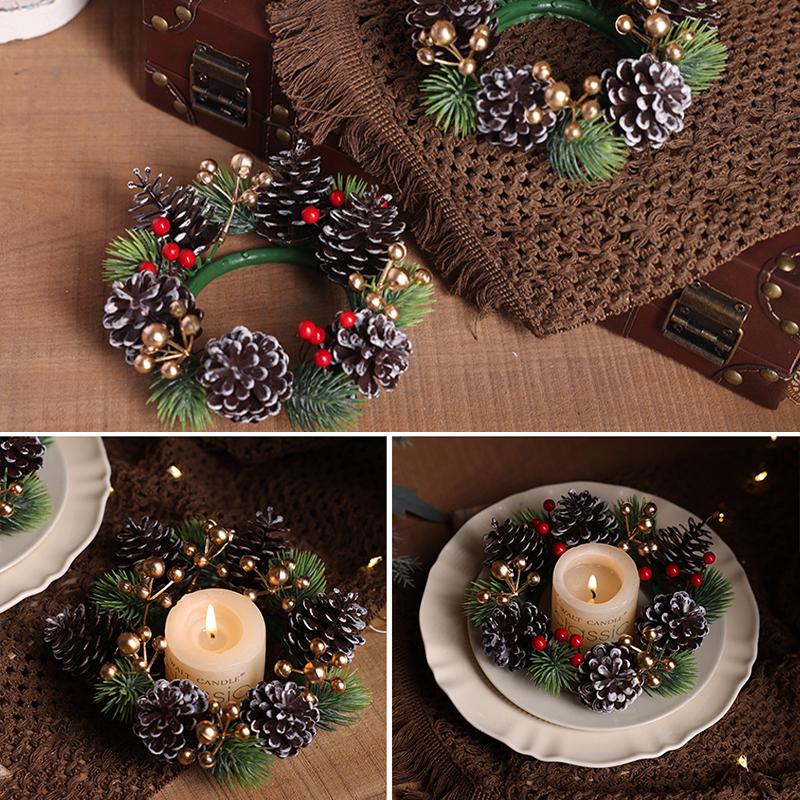 1 шт. Мини подсвечник венок для обеденного стола венок для обеденного стола рождественский настольный декор кольцо для свечи пластиковый венок