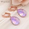 Модные висячие серьги с каплями воды и кристаллами для женщин, свадебные стильные серьги цвета розового золота, ювелирные изделия в подарок