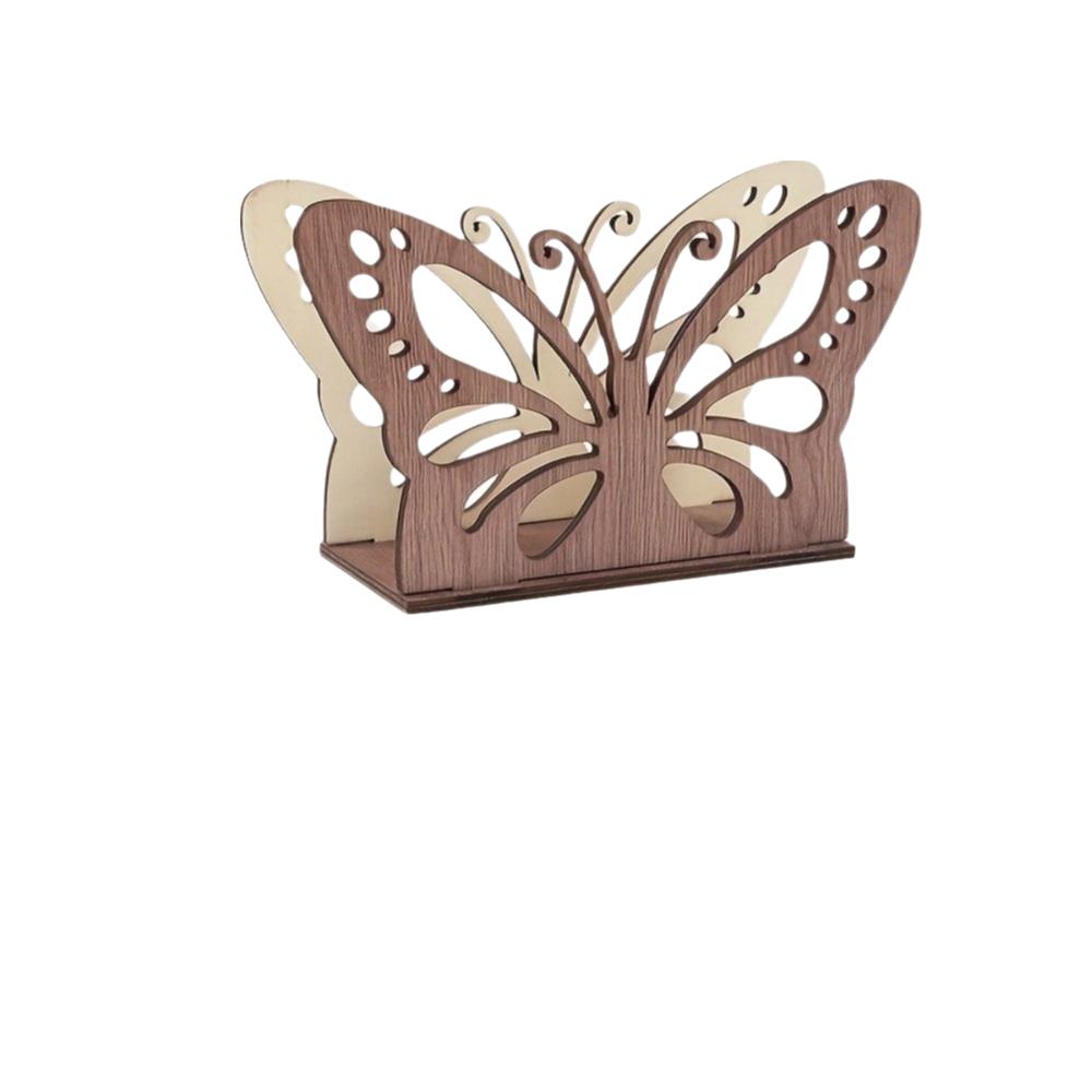 Retro Style Wooden Sunflower Napkin Holder Decorative Cute Animal Shaped Tissue Dispenser Detachable Butterfly Tissue Holder