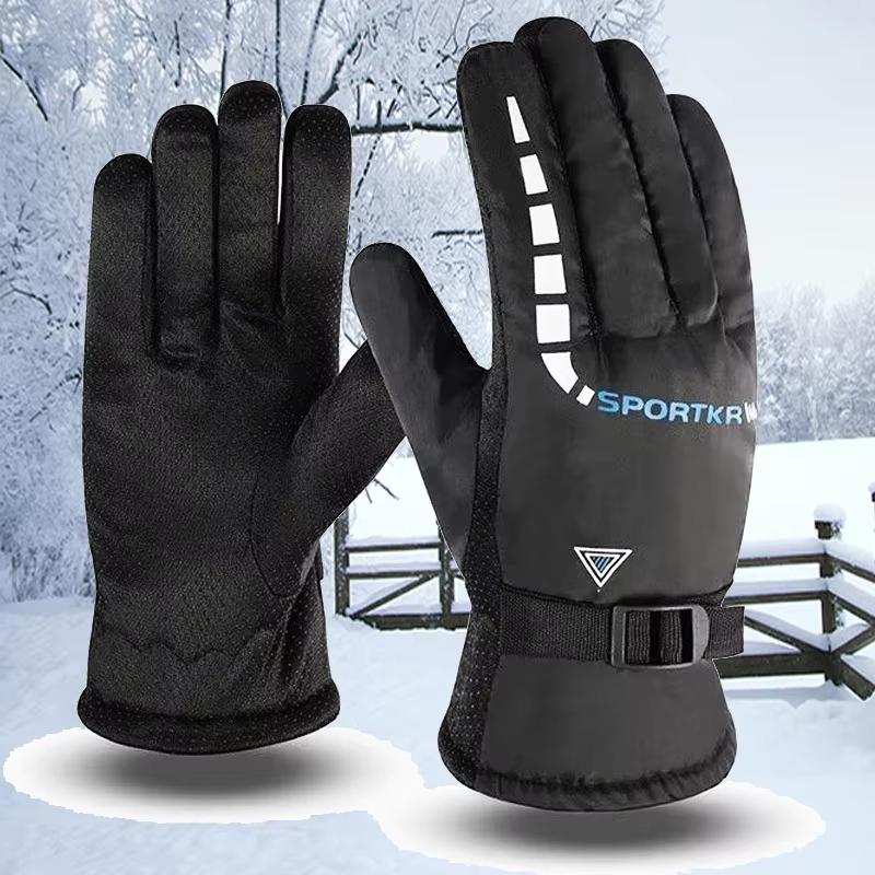Winter Full Fingers Gloves for Men Women Warm Thicken Fleece Waterproof Windproof Non Slip for Skiing Outdoor Running