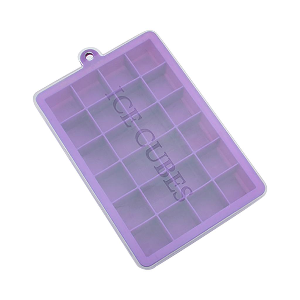 Силиконовые формы для кубиков льда, силиконовые формы для формочек для кубиков льда с крышкой для морозильной камеры, съемные и штабелируемые, 24 кубика льда на лоток