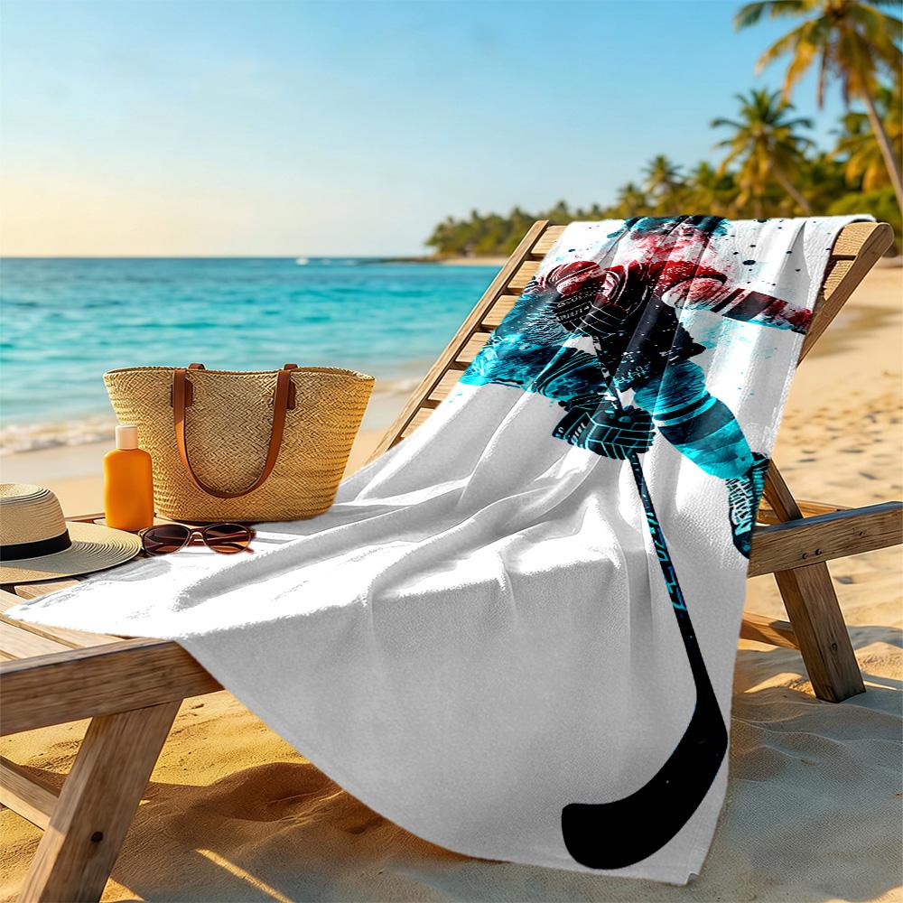 Hockey1 Beach Towel High Absorbency & Quick-Dry Comfortable Lightweight