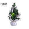 Stable Base Christmas Decoration Mini Tree for Desk, Artificial Pine Tabletop Decor, Miniature Reusable Festive Centerpiece Home Office, Holiday Gift