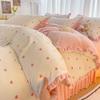 Thickened Milk Fleece Bed Four-Piece Set Double-Sided Coral Fleece Bed Sheet Quilt Cover Bed Cover Bedding