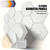12PCS Flame Retardant SoundProof Panels Self-Adhesive Acoustic Panel Great To Reduce Noise and Eliminate Echoes (NRC>0.9)