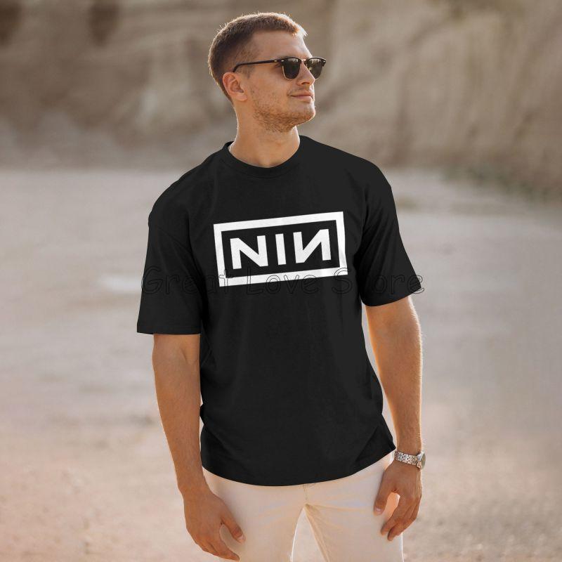 Новинка Девять Дюймов Гвоздей NIN Мужские Футболки с Круглым Вырезом Футболка с Коротким Рукавом Летняя Хлопковая Одежда Харадзюку Уличная Одежда