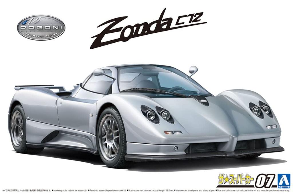 Aoshima Bunka Kyozai Серия Суперкары 7 Pagani Zonda C12S Пластиковая модель-конструктор 1/24 Нет. '00