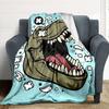 1pc Dino Roar Lightweight Flannel Blanket, Comfortable and Warm Blanket, for Office and Camping Sofa Bed, Livingroom084