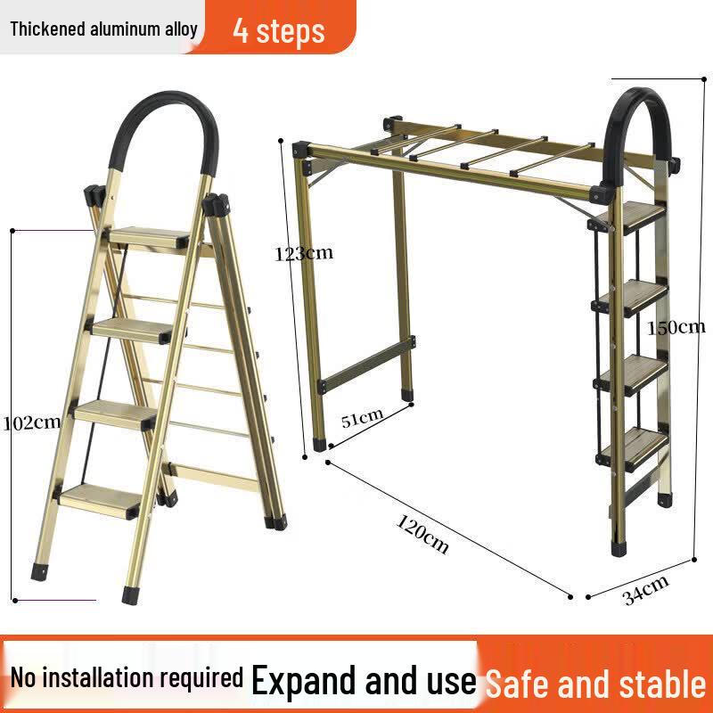 JINGGENG Multi-functional Folding Ladder & Drying Rack