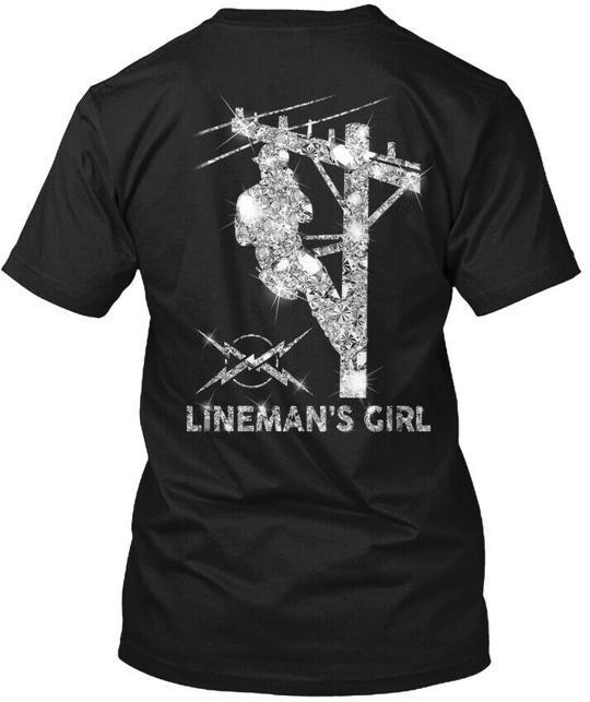 Linemans Girl T-Shirt Made in the USA Size S to 5XL