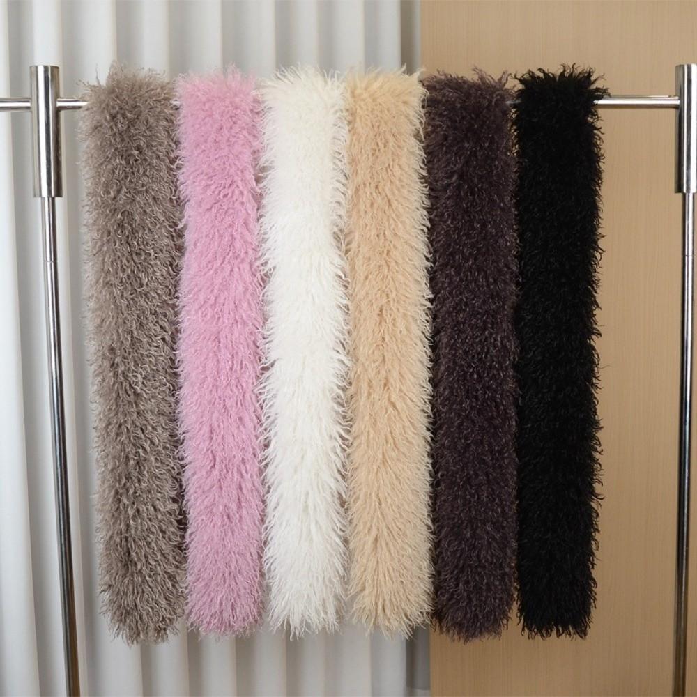 Double-Sided Faux Fur Scarf Thickened Neck Warmer New Plush Scarf Winter Wear