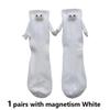 Couple Cotton Sock Magnetic Suction Hand In Hand Socks Black White Unisex Holding Hands Long Socks