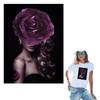 Woman Rose Clothing Patches Easy Heat Print Clothes Stickers T-Shirt Heat Press Appliqued Diy Parches Ropa Hoodies Iron On Patch