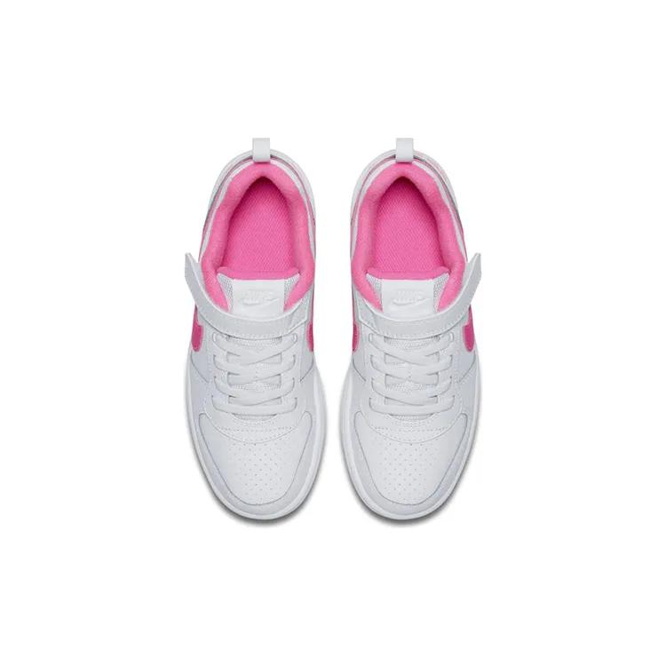 Nike Court Borough Abrasion Resistant Low top Kids' Skateboarding Shoes White Pink Children Aged 3 7 Years Old (Unisex)