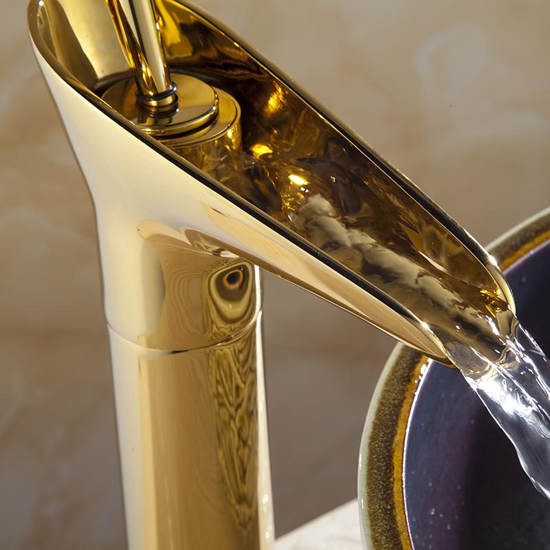 Basin Faucets Waterfall Bathroom Antique Faucet Single Handle Torneiras Para Banheiro Mixer Tap Deck Mounted Water Tap AL-9207K