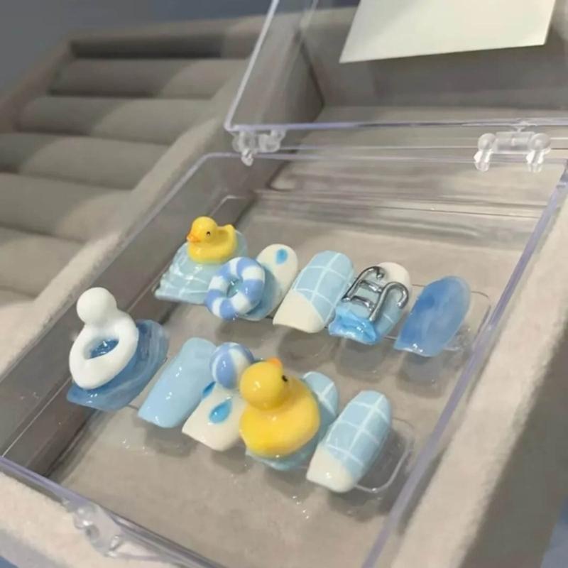 Милая утка, силиконовая форма для резьбы по ногтям, украшение для ногтей, шаблон для резьбы, формы для литья из смолы, инструменты для дизайна ногтей Maincure