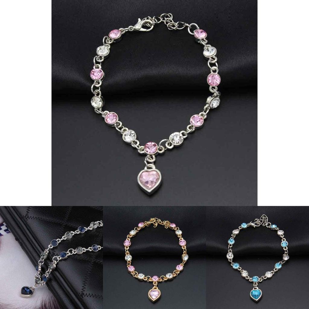 Шикарный Самый Горячий Женский Браслет-Бэнгл с Кристаллами и Стразами Океанский Синий Цепочка Сердце Для Разнообразных Случаев